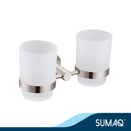 Porta vaso doble mod. Mafe glass acero inoxidable
