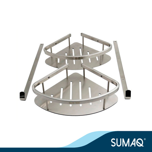 Esquinero doble triangular con percha mod. Dember acero inoxidable