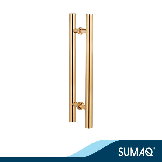 Manillon para puerta de vidrio mod. H dorado acero inoxidable