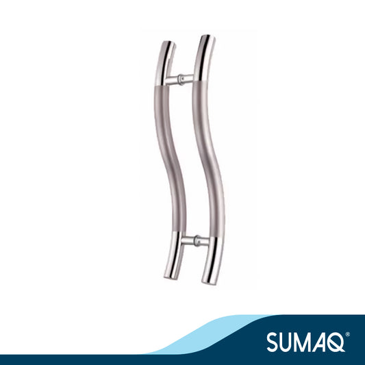 Manillon para puerta de vidrio mod. S acero inoxidable cromado/satinado
