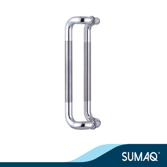 Manillon para puerta de vidrio mod. Curvo acero inoxidable cromado/satinado 25*300mm